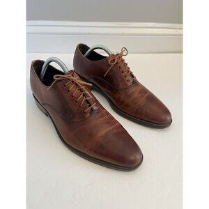 Cole Haan Mens Oxfords Shoes 10 M Brown Leather C10411 Lace Up Flat Heel